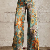 Tania™ | Brede bukser med blomster i vintagestil