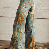 Tania™ | Brede bukser med blomster i vintagestil