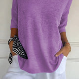 Lumikeuze™ | Effen kleur gebreide top met V-hals