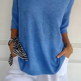 Lumikeuze™ | Effen kleur gebreide top met V-hals