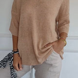 Lumikeuze™ | Effen kleur gebreide top met V-hals