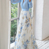 EUGENIA | Elegant Maxi Dress with Floral Pattern