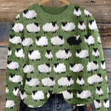 Varm hygge-sweater med juletræer