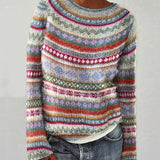 Le Clair™ | Mønstret efterårsstrikket sweater