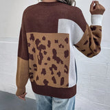 Le Clair™ | Vintage Leopard Patchwork Sweater