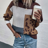 Le Clair™ | Vintage Leopard Patchwork Sweater