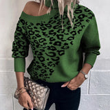 Le Clair™ | Leopard Drop Shoulder Sweater