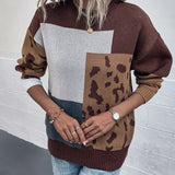 Le Clair™ | Vintage Leopard Patchwork Sweater