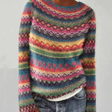 Le Clair™ | Mønstret efterårsstrikket sweater