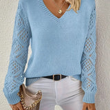 Le Clair™ | Strikket V-hals casual sweater