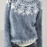 Le Clair™ | Mønstret efterårsstrikket sweater
