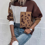 Le Clair™ | Vintage Leopard Patchwork Sweater