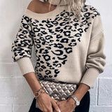 Le Clair™ | Leopard Drop Shoulder Sweater