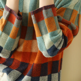 Adalynn™ | Farverig rullekravetrøje med patchwork-mønster
